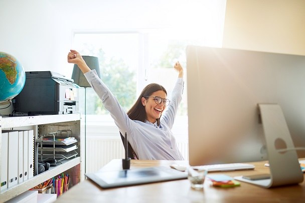 Woman Celebrating Success